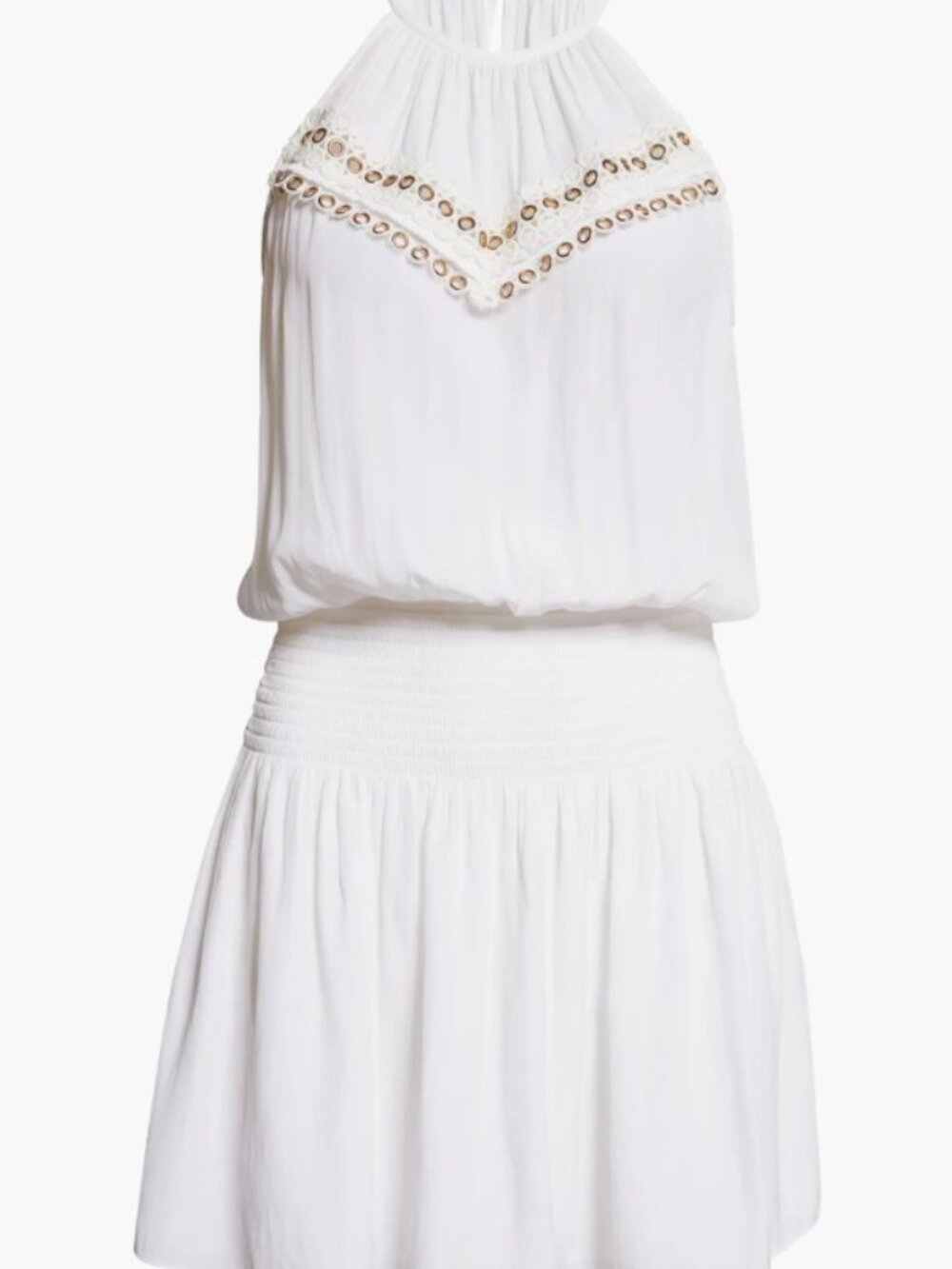 Alexa Grommet & Eyelet Detail Minidress Size Small